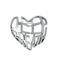 Elegant Alloy 3D Hollow Heart Letter Brooch, Korean Style Large Love Lapel Pin Corsage Suit Accessory Gift