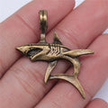 33x38mm 3.6g Multi Color Zinc Alloy Shark Charm Pendant for DIY Ocean Theme Jewelry Making