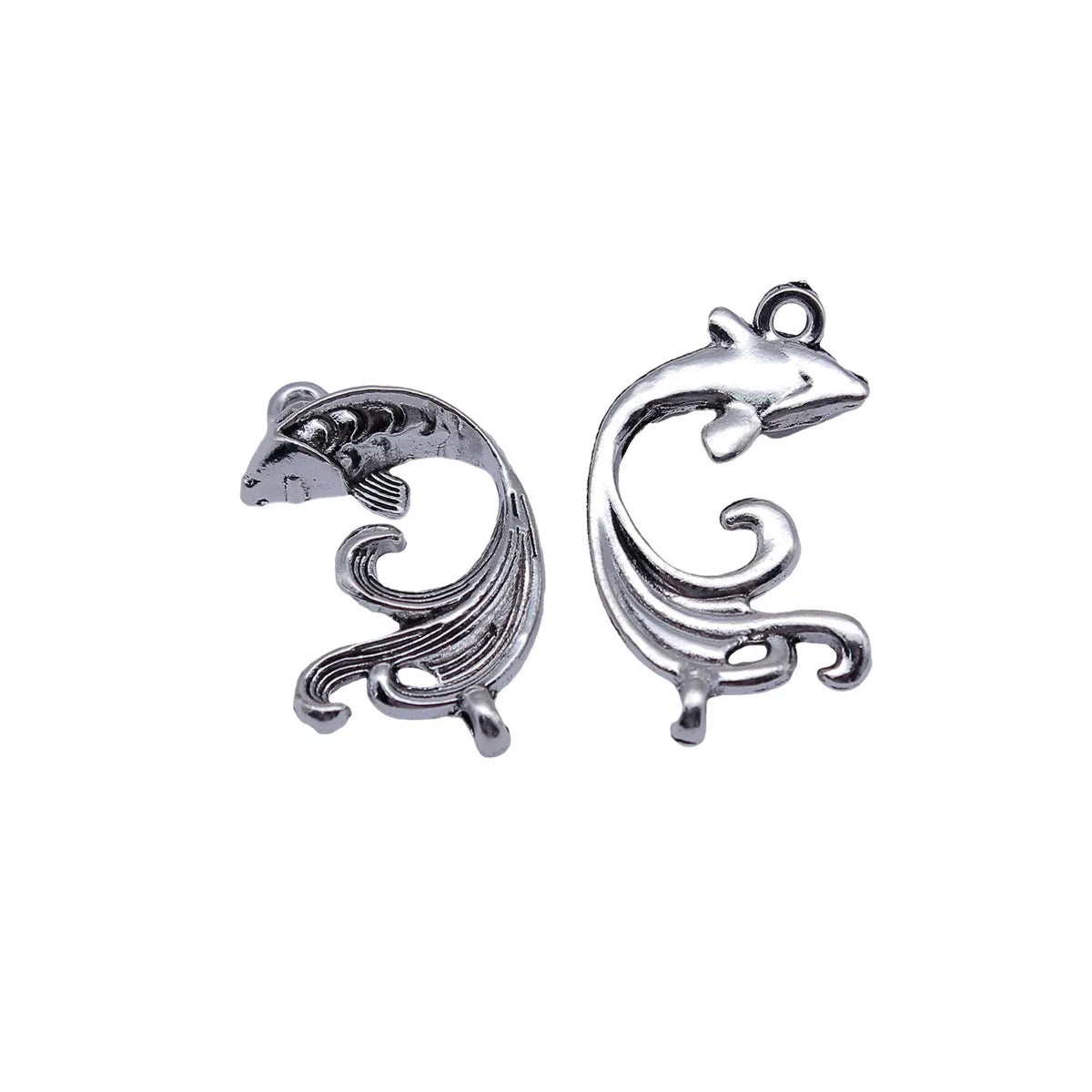 27x17mm 2.5g Antique Silver Zinc Alloy Goldfish Connector Charm for DIY Bracelet Necklace Jewelry