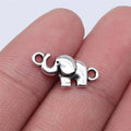 18x9mm 0.65g Multicolor Zinc Alloy Elephant Connector Charm for DIY Bracelet Necklace Making