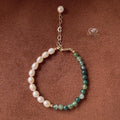 Handmade Freshwater Pearl Bracelet French Vintage Geometric Round Material Jewelry