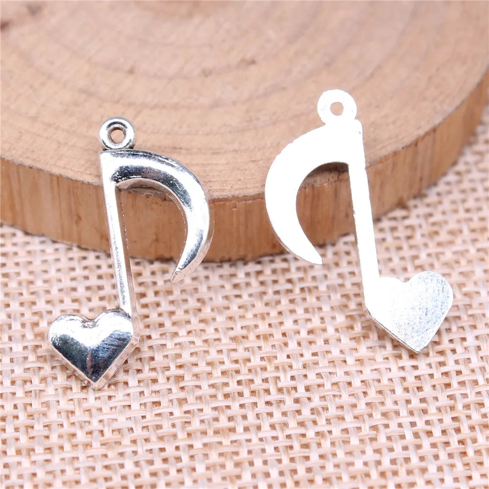 25x16mm 1.6g Multicolor Zinc Alloy Musical Note Charm Pendant for Music Bracelet Necklace Making