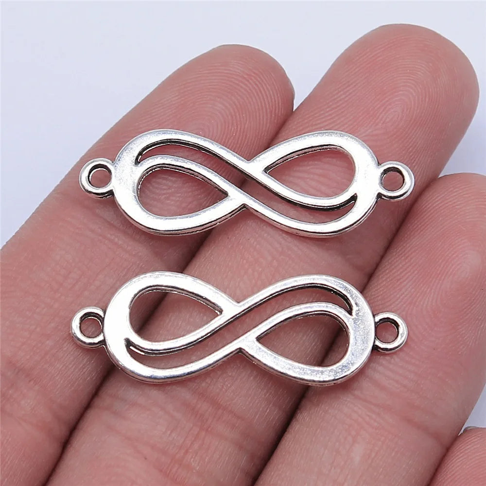 33x12mm 1.4g Multicolor Zinc Alloy Infinity Symbol Connector Charm for Handmade Jewelry Making