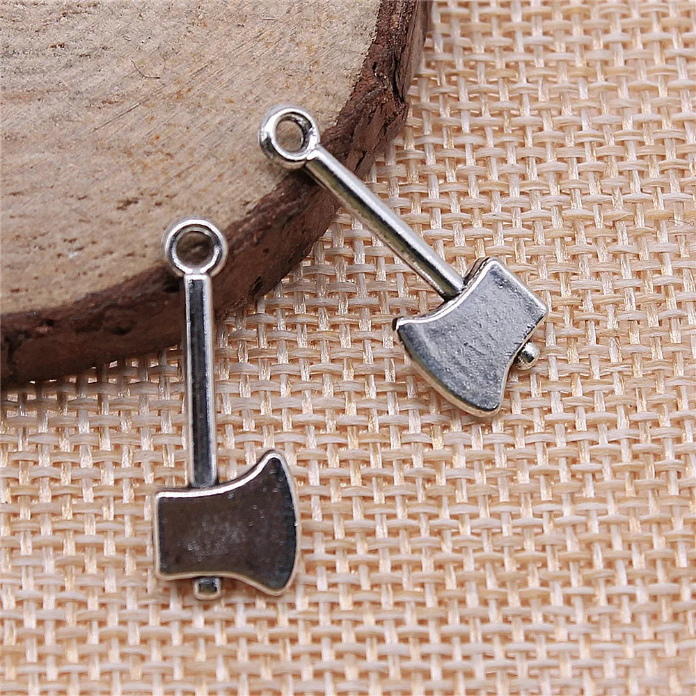 24x9mm 1.2g Multicolor Zinc Alloy Axe Charm Pendant for DIY Necklace Bracelet Jewelry Making