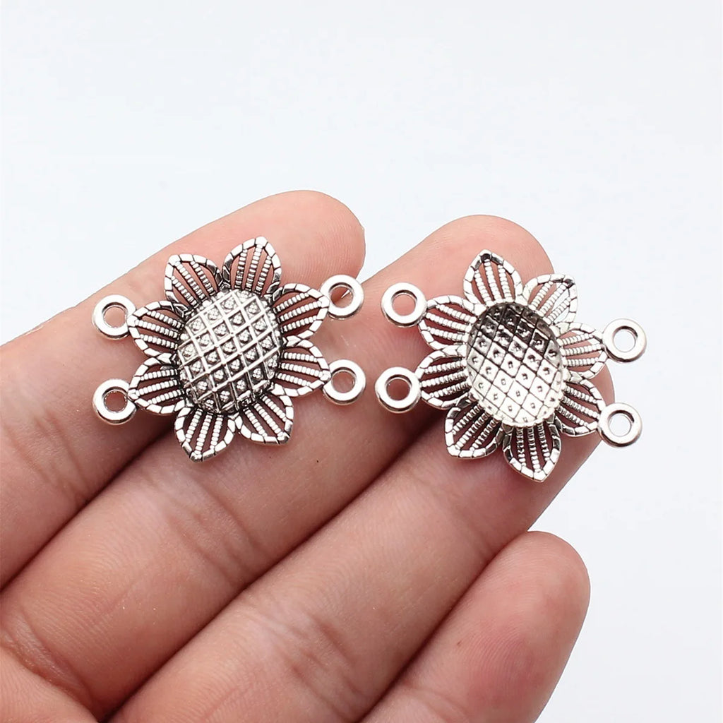 33x26mm 2.5g Antique Silver Zinc Alloy Four Hole Body Chain Connector Charm for Waist Chain Making