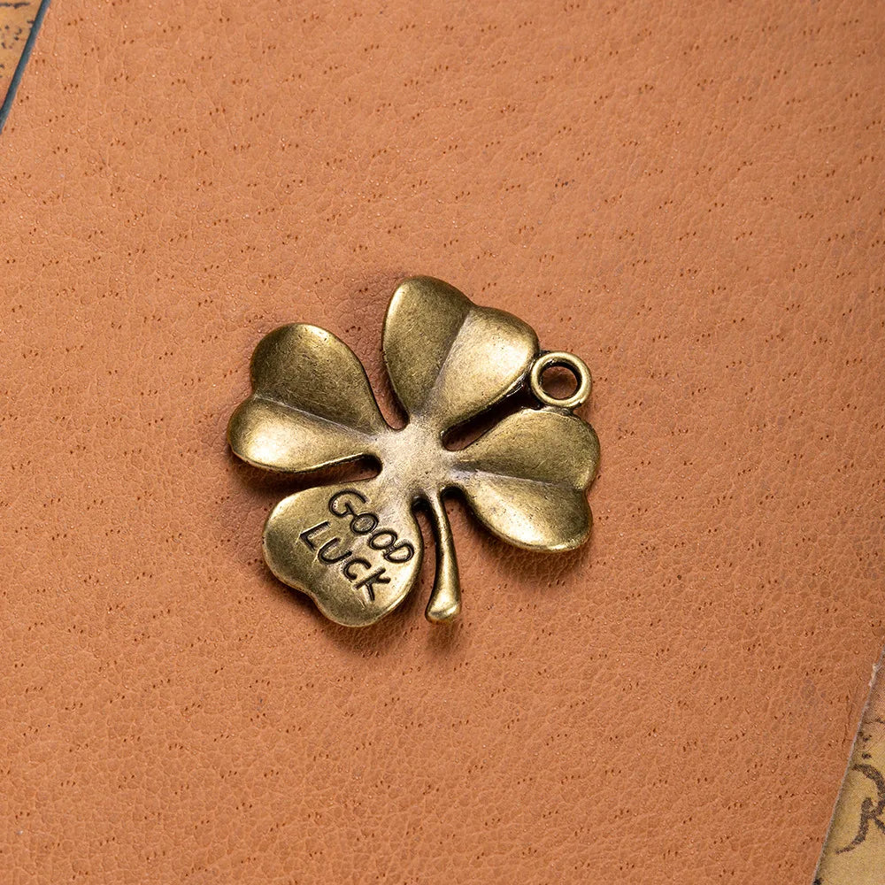 27MM Zinc Alloy Four Leaf Clover Charm Pendant for DIY Necklace Bracelet Jewelry Making