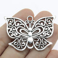 35x50mm 9.6g Antique Silver Zinc Alloy Butterfly Charm Pendant for DIY Necklace Bracelet Making