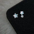 Fresh Dainty Star Stud Earrings Copper Glass Crystal Micro Pave Zircon Cute Minimalist Jewelry