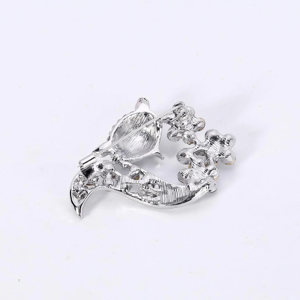 Elegant Fox Alloy Enamel Rhinestone Brooch, Sparkling Animal Lapel Pin Corsage For Suits And Gifts