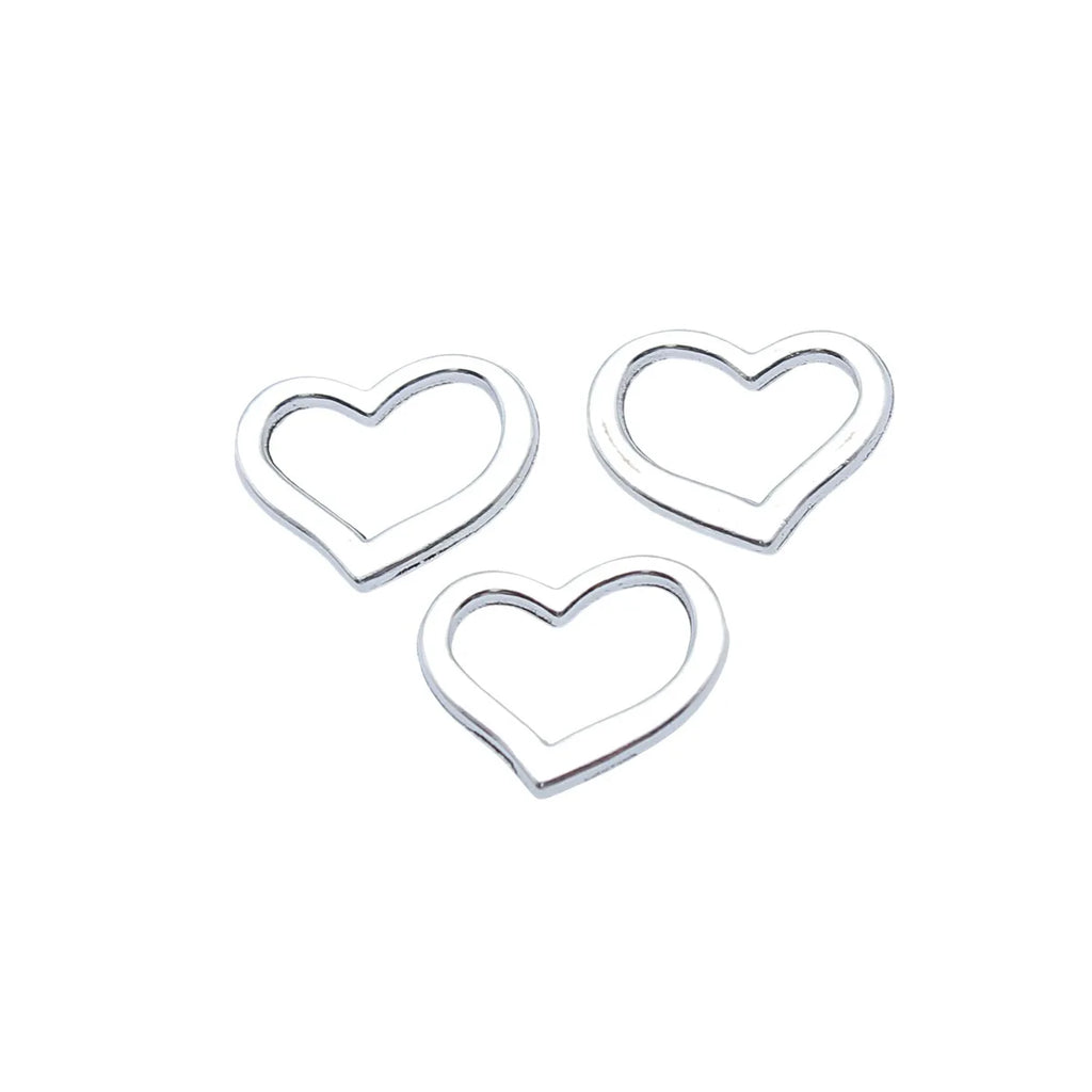 15.6x12.5mm 0.83g Antique Silver Zinc Alloy Hollow Heart Charm Pendant for DIY Necklace Bracelet