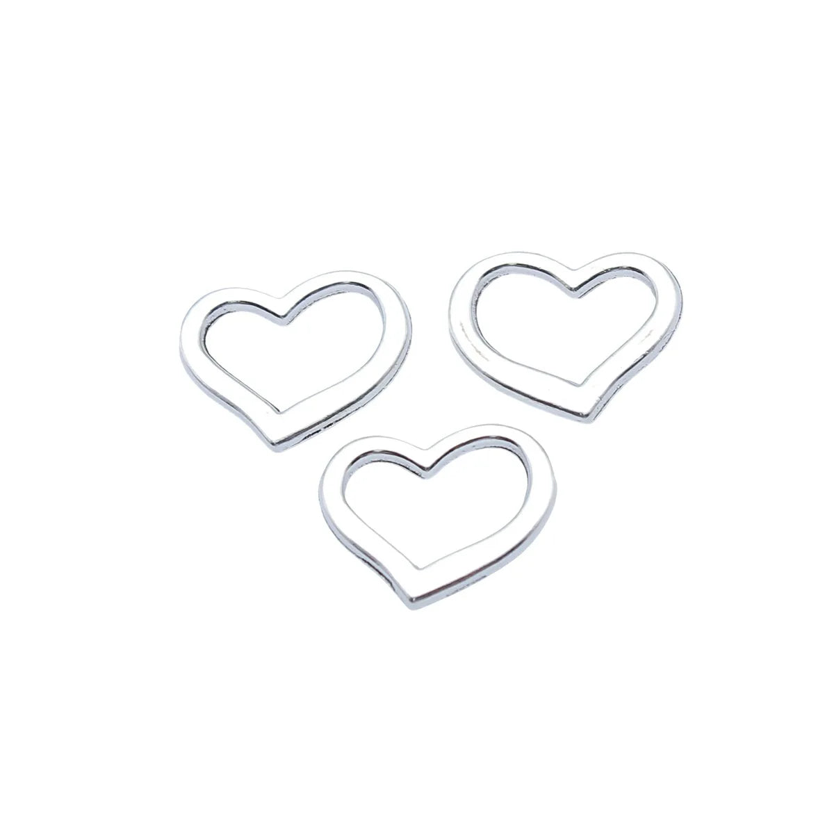 15.6x12.5mm 0.83g Antique Silver Zinc Alloy Hollow Heart Charm Pendant for DIY Necklace Bracelet