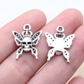 21x17mm 1.8g Antique Silver Zinc Alloy Skull Butterfly Charm Pendant for DIY Necklace Making