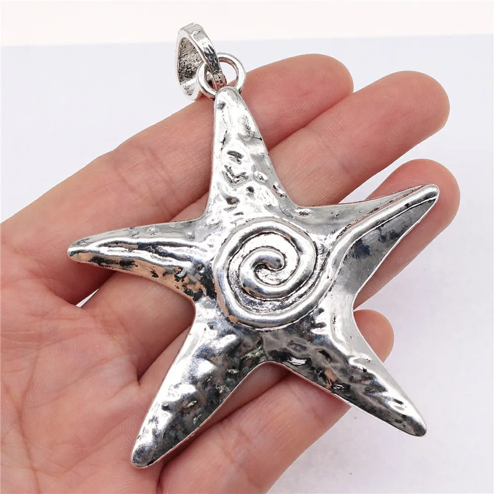 70x66mm 14g Multicolor zinc alloy Starfish charm pendant for necklace bracelet DIY jewelry making