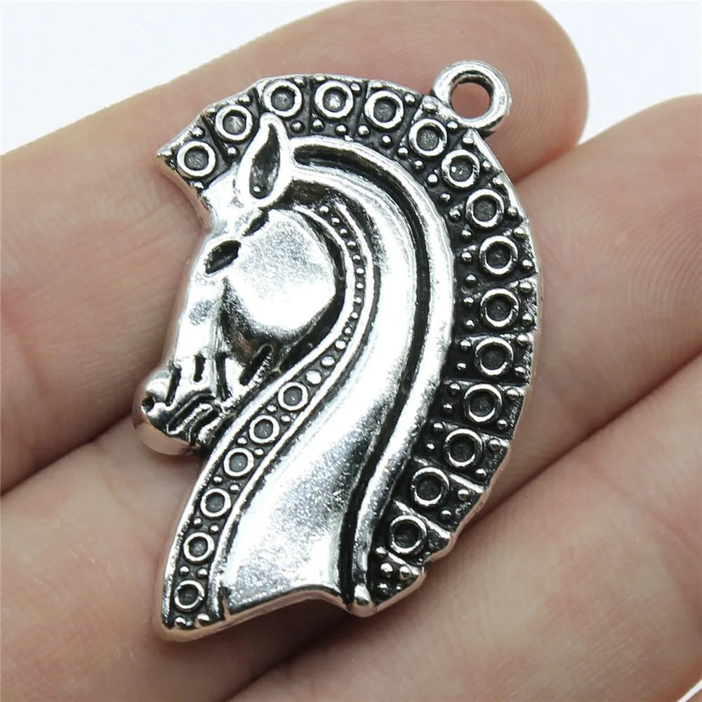 36x26mm 7g Antique Silver Zinc Alloy Horse Charm Pendant for DIY Necklace Bracelet Jewelry Making