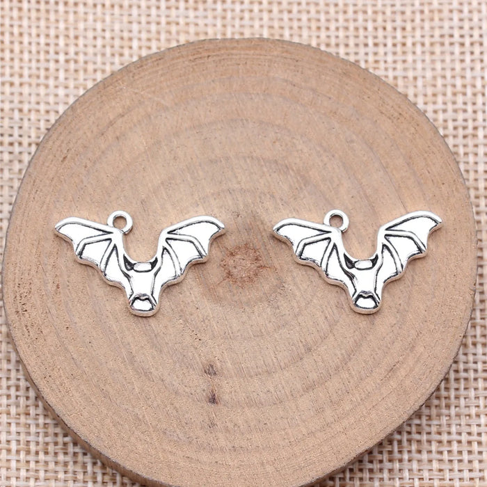 23x15mm 1.4g Antique Silver Zinc Alloy Bat Charm Pendant for DIY Necklace Bracelet Jewelry Making