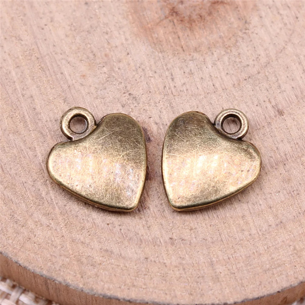 11x10mm 0.9g Multicolor Zinc Alloy Small Heart Charm Pendant for DIY Jewelry Bracelet Making