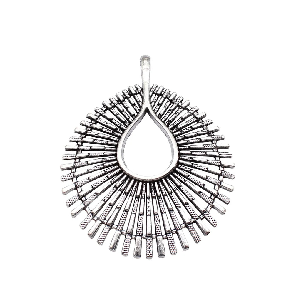 67x56mm 16.8g Multicolor Zinc Alloy Radiant Sunburst Geometric Pendant for DIY Statement Jewelry Making