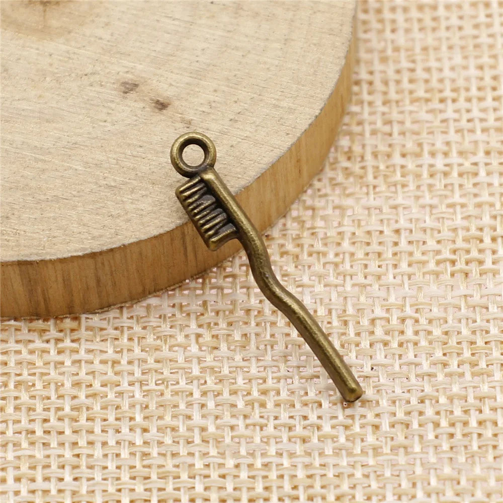 29x13mm 1.2g Multicolor Zinc Alloy Toothbrush Charm Pendant for DIY Bracelet Necklace Jewelry Making