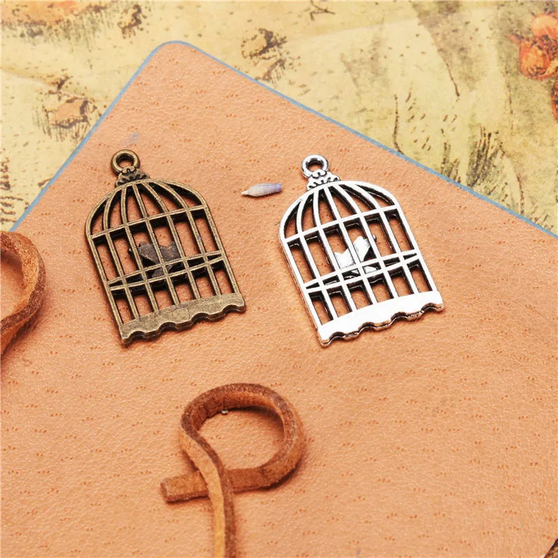 26x16MM Antique Silver Zinc Alloy Birdcage Charm Pendant for DIY Necklace Bracelet Jewelry Making