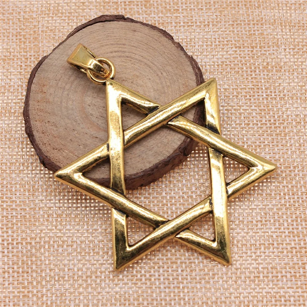 75x59mm 14.8g Multicolor Zinc Alloy Six-Pointed Star Charm Pendant for Necklace Bracelet Making