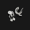 Elegant Silver Alloy Spiral Coil Heart Drop Stud & Clip On No Piercing Women's Fashion Earrings