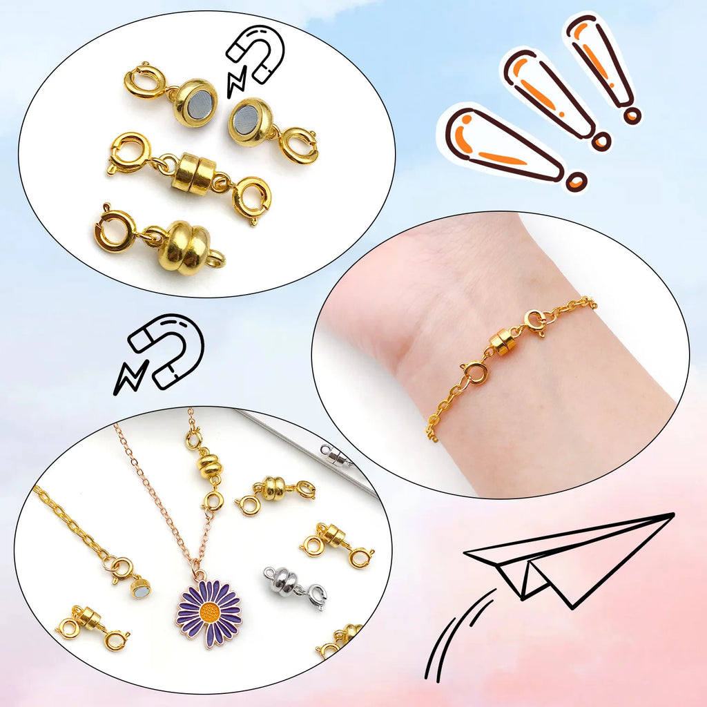 Iron Short Round Cylinder Magnetic Clasp Connector for DIY Bracelet Necklace Jewelry