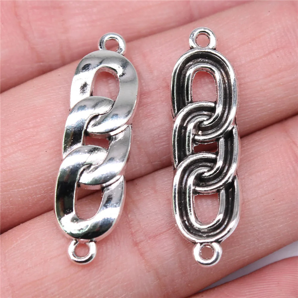34x10mm 2.9g Antique Silver Zinc Alloy Chain Link Connector Charm for DIY Necklace Bracelet Making