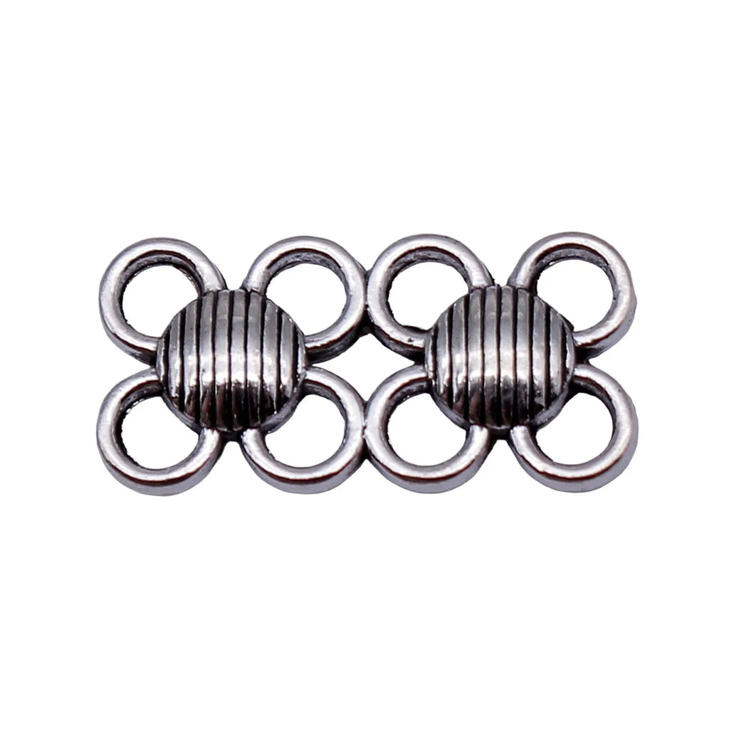 20x10mm 1.5g Antique Silver Zinc Alloy Round Multi Hole Connector Charm for DIY Jewelry Making
