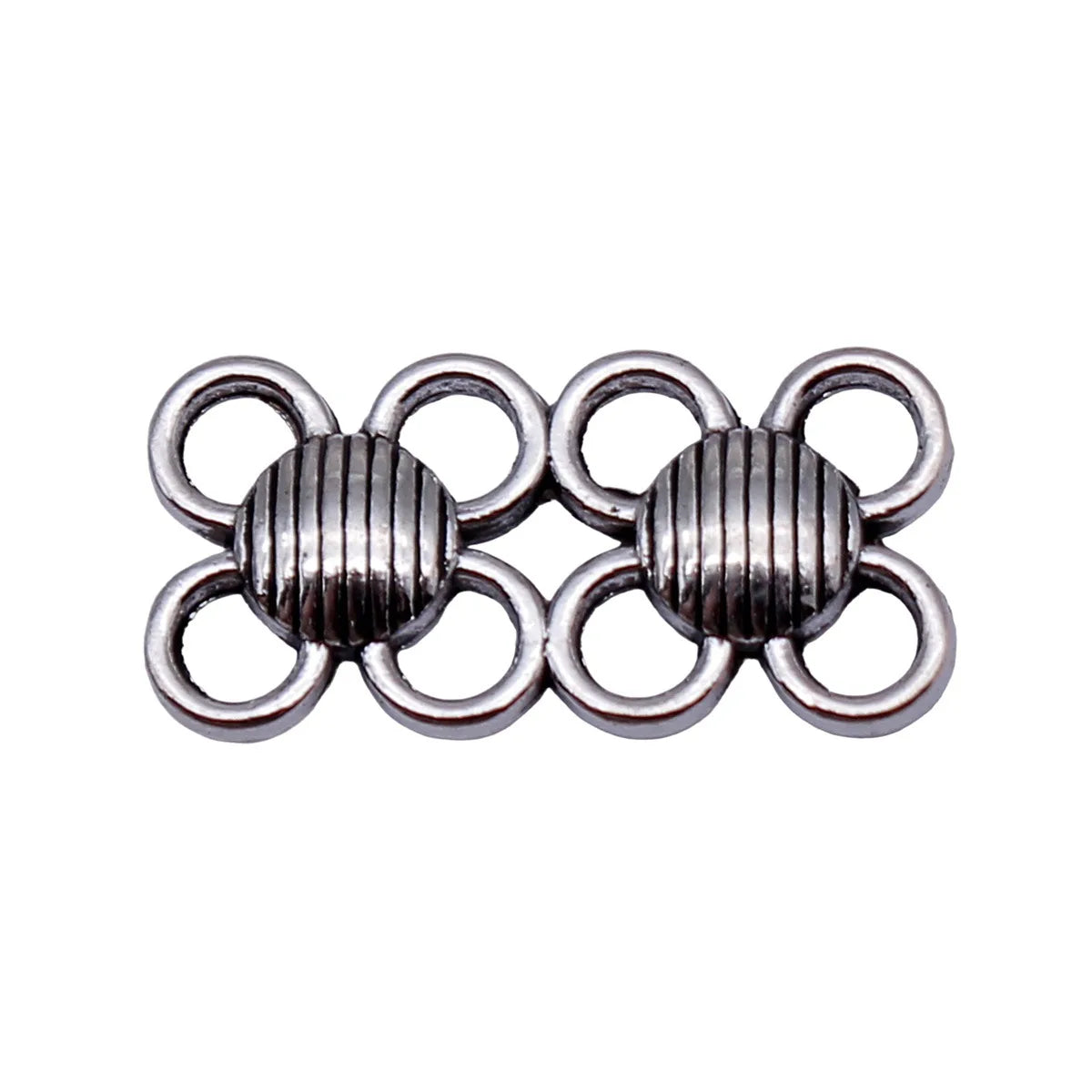 20x10mm 1.5g Antique Silver Zinc Alloy Round Multi Hole Connector Charm for DIY Jewelry Making