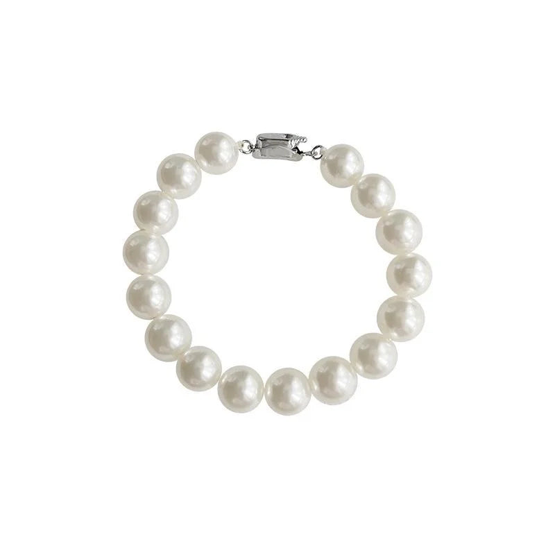 Light Luxury Glass Pearl Bracelet Simple Round Pearl Geometric Hand Jewelry