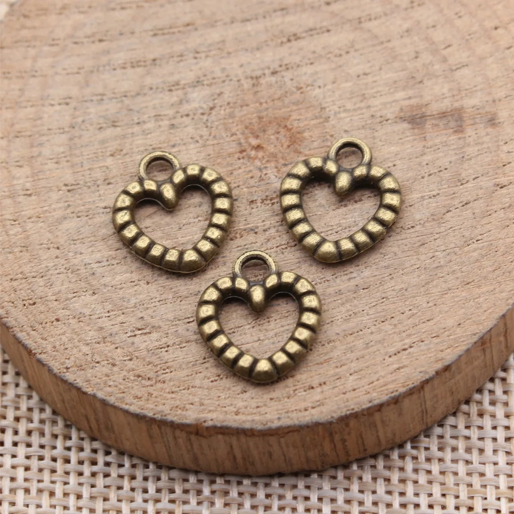 14x12mm 0.62g Multicolor Zinc Alloy Heart Charm Pendant for Bracelet Necklace DIY Jewelry Making