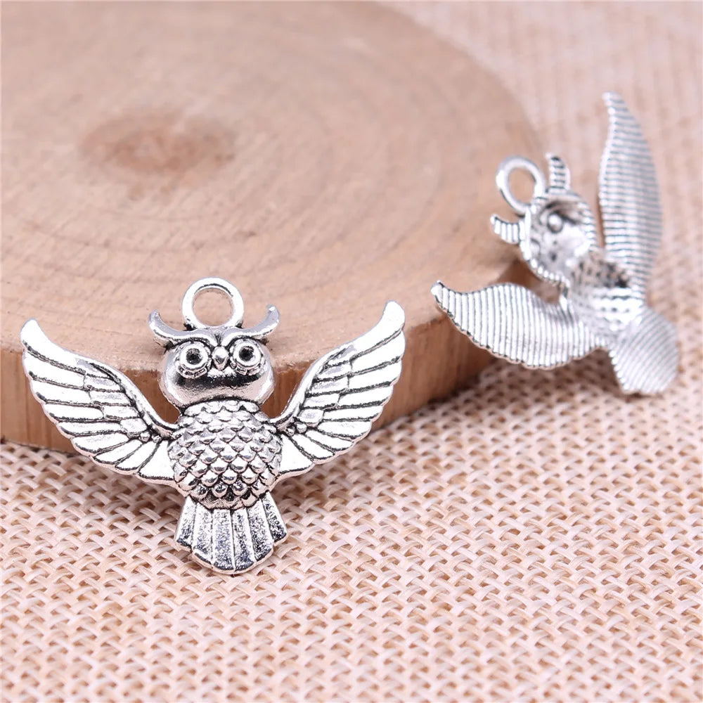 30x24mm 2.2g Multicolor Zinc Alloy Owl Cat Charm Pendant for DIY Necklace Bracelet Jewelry Making