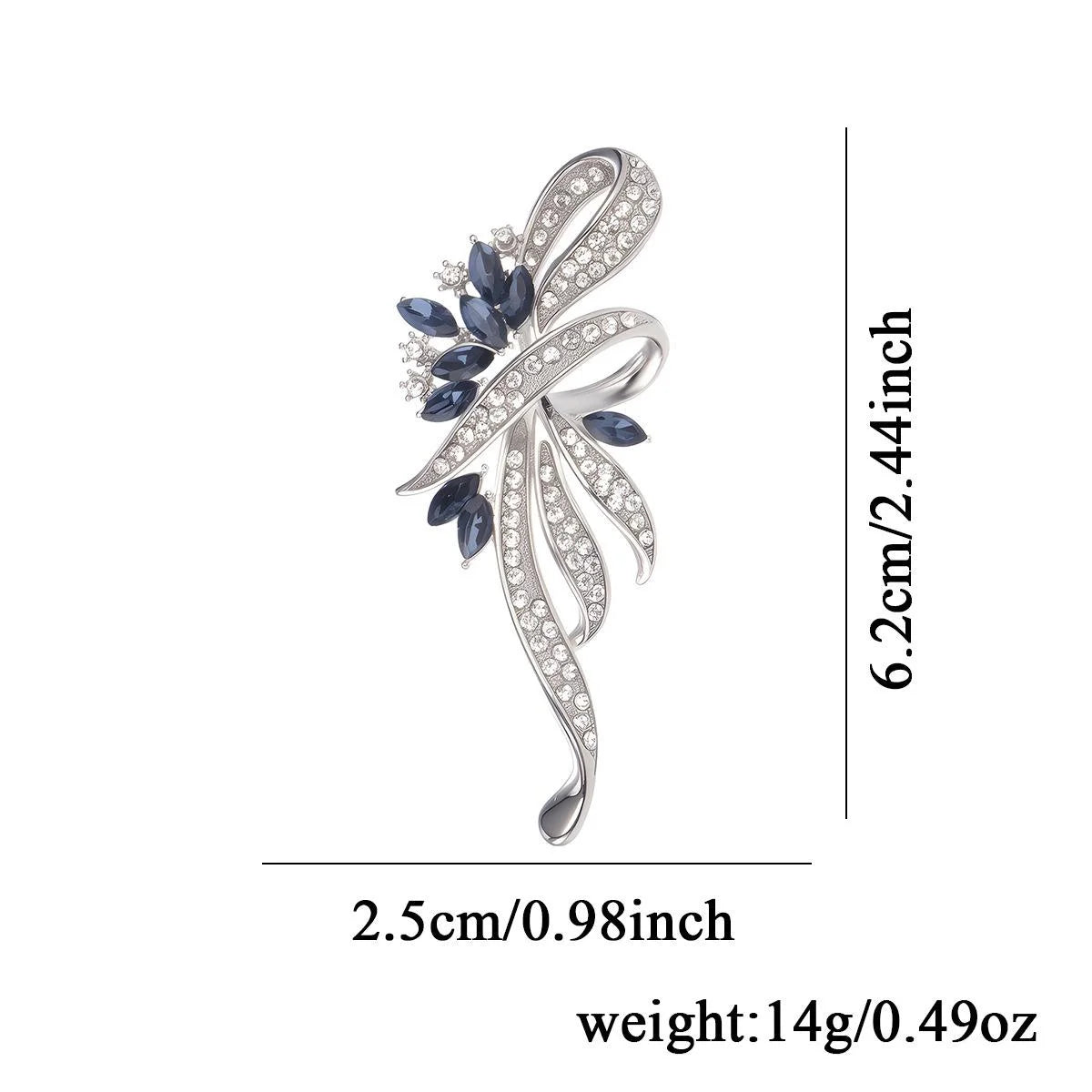 Elegant Rose Gold Alloy Bow Flower Brooch With Rhinestone Crystal, Luxury Lapel Pin Suit Accessory Gift