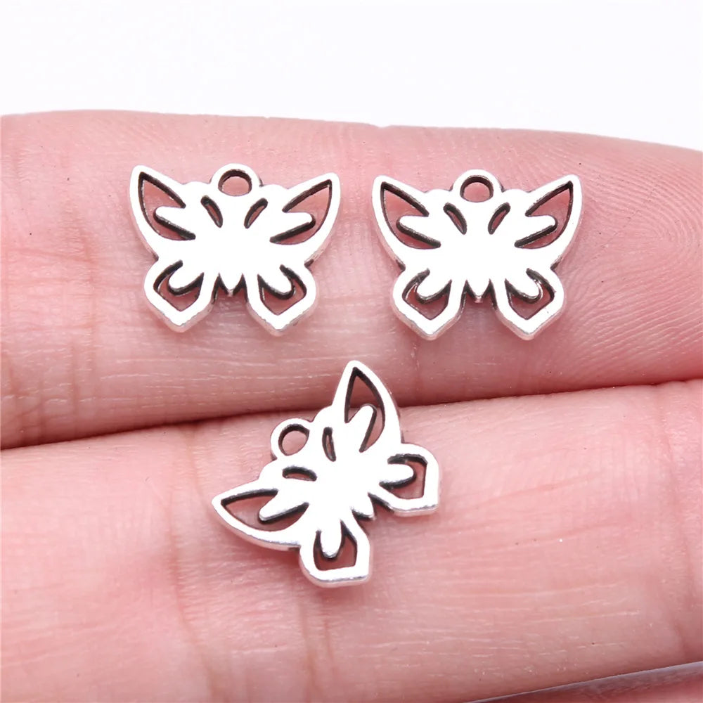 12x10mm 0.6g Multicolor Zinc Alloy Butterfly Charm Pendant for DIY Necklace Bracelet Jewelry Making
