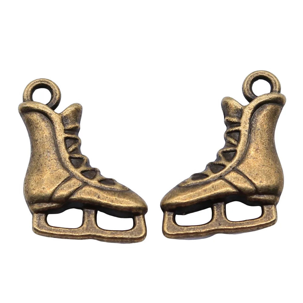 17x12mm 1.7g Multicolor Zinc Alloy Ice Skate Charm Pendant for DIY Necklace Bracelet Jewelry Making
