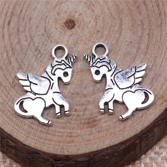 18x13mm 0.95g Multicolor Zinc Alloy Unicorn Charm Pendant for DIY Necklace Bracelet Jewelry Making