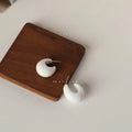 White Acrylic Teardrop Stud Earrings Silver Plated Pin French Elegant Geometric Jewelry