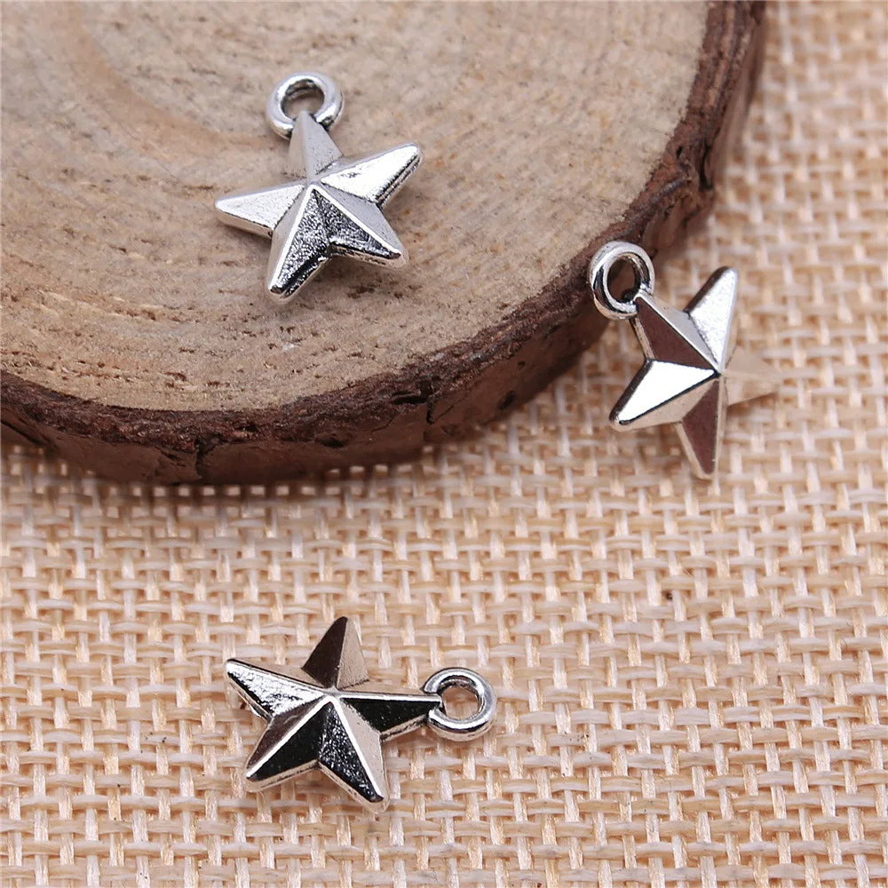 14x11mm 1g Multicolor Zinc Alloy Star Charm Pendant for DIY Necklace Bracelet Jewelry Making