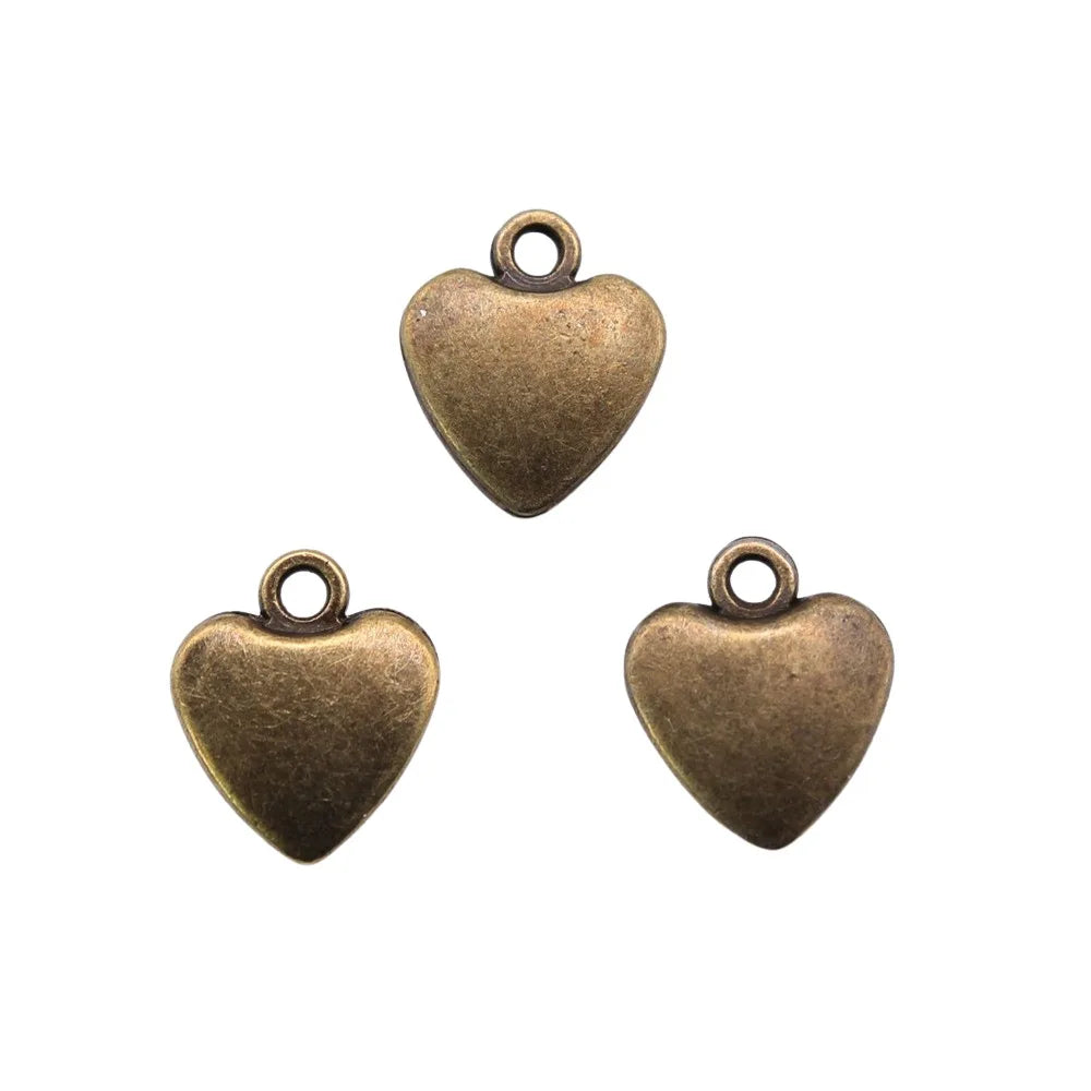 11x10mm 0.9g Multicolor Zinc Alloy Small Heart Charm Pendant for DIY Jewelry Bracelet Making