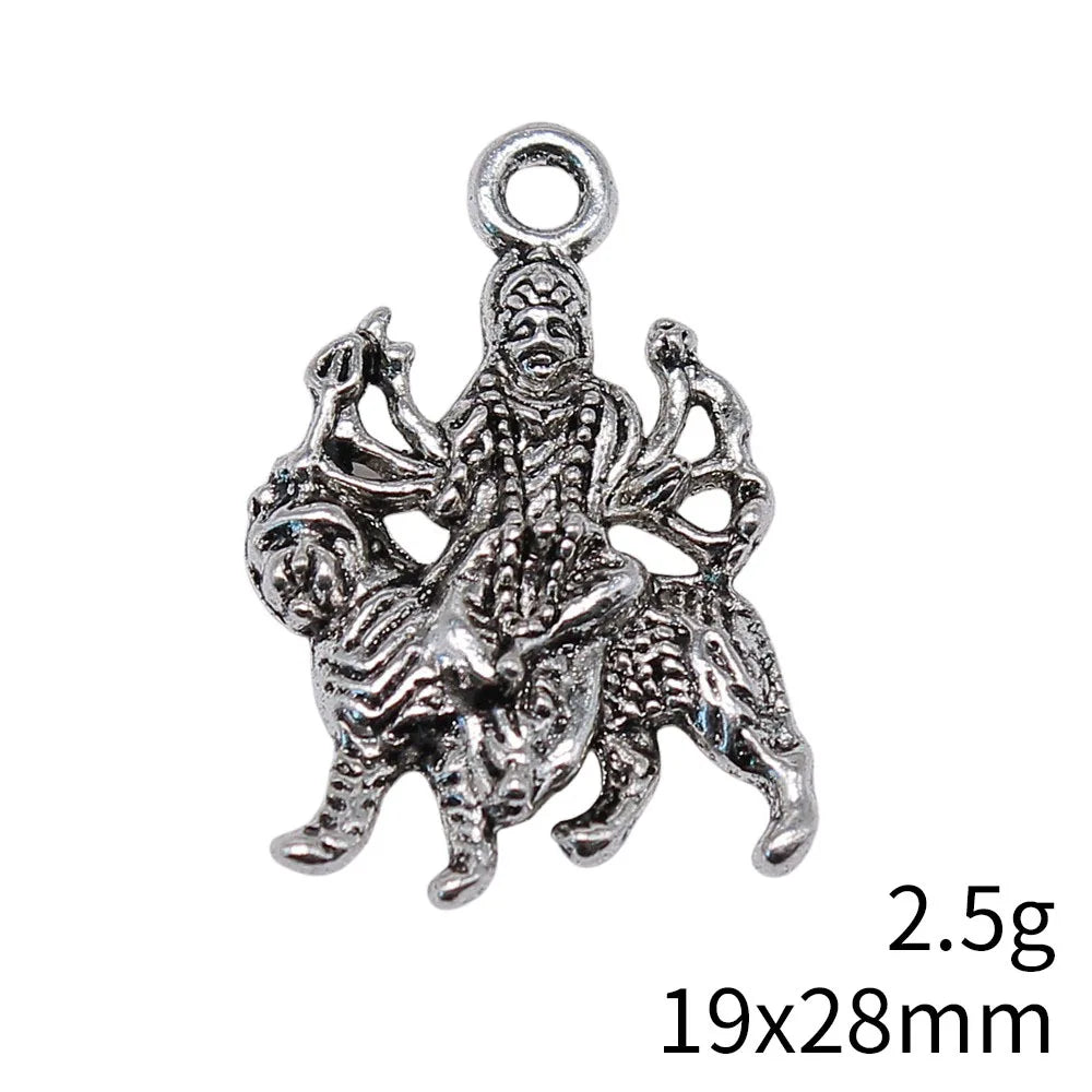 19x28mm 2.5g Antique Silver Zinc Alloy Indian Deity Charm Pendant for DIY Necklace Bracelet Making