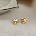 14K Gold Plated Copper Irregular Geometric Stud Earrings For Women Luxury Minimal Style