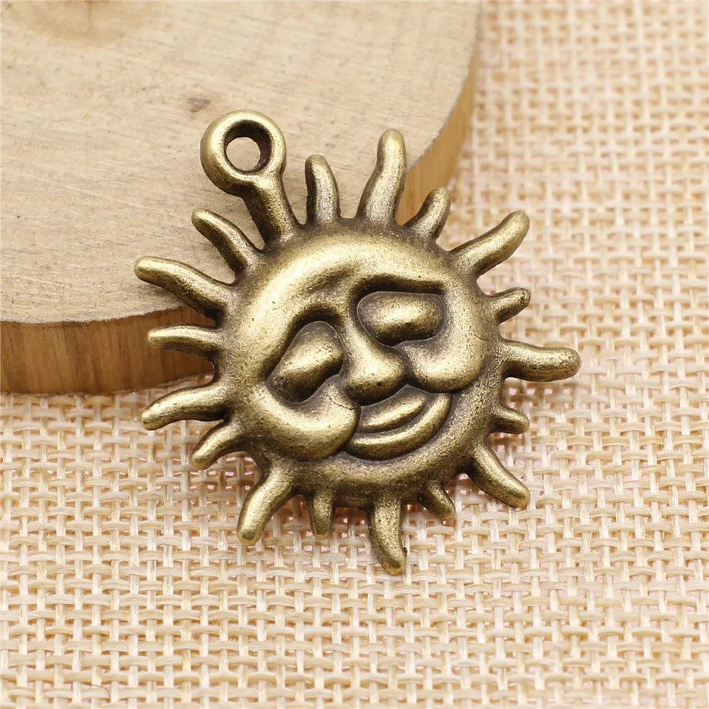 36x33mm 7.7g Multicolor Zinc Alloy Sun Charm Pendant for DIY Necklace Bracelet Jewelry Making