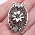 45x28mm 5.5g Antique Silver Zinc Alloy Four Hole Flower Body Chain Connector Charm for Waist Chain