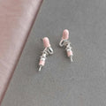 Designer Pink Capsule Drop Earrings Copper Irregular Geometric Sweet Cool Style