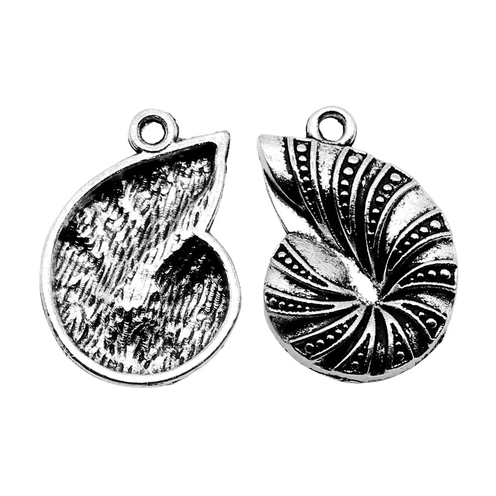 23x17mm 2.2g Antique Silver Zinc Alloy Conch Shell Charm Pendant for DIY Necklace Bracelet Making