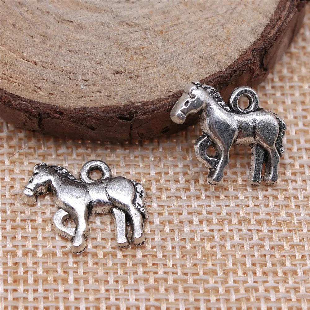 22x17mm 1.6g Multicolor Zinc Alloy Pony Charm Pendant for DIY Necklace Bracelet Jewelry Making