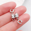 Iron Short Round Cylinder Magnetic Clasp Connector for DIY Bracelet Necklace Jewelry