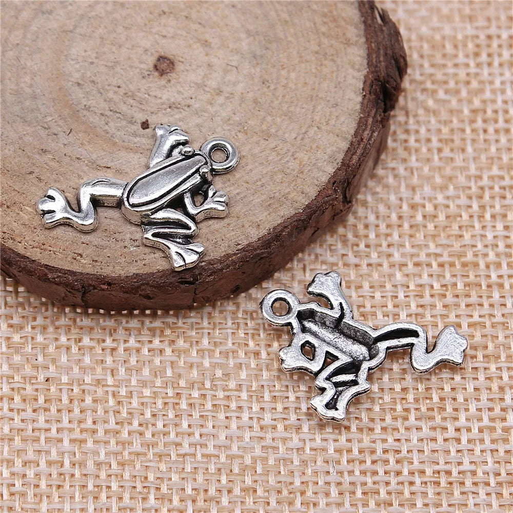 23x17mm 1.4g Multicolor Zinc Alloy Frog Charm Pendant for DIY Necklace Bracelet Jewelry Making