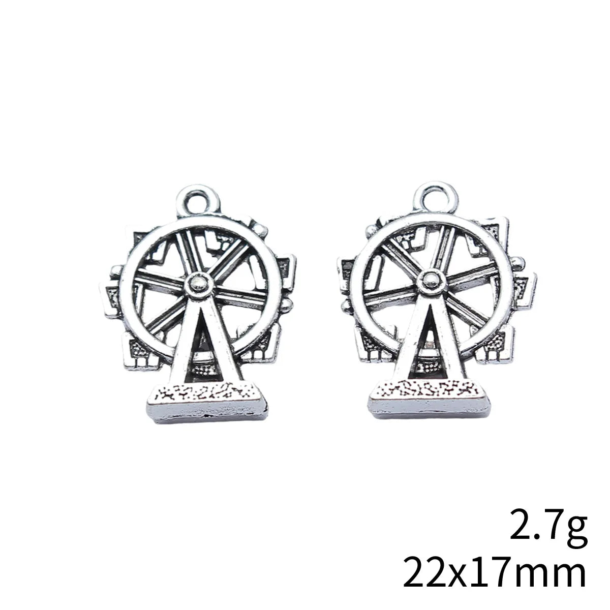 22x17mm 2.7g Antique Silver Zinc Alloy Waterwheel charm pendant for handmade necklaces and bracelets