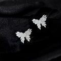 Copper Zircon Butterfly Drop Earrings With Silver Plated Pins, Luxury Summer Jewelry